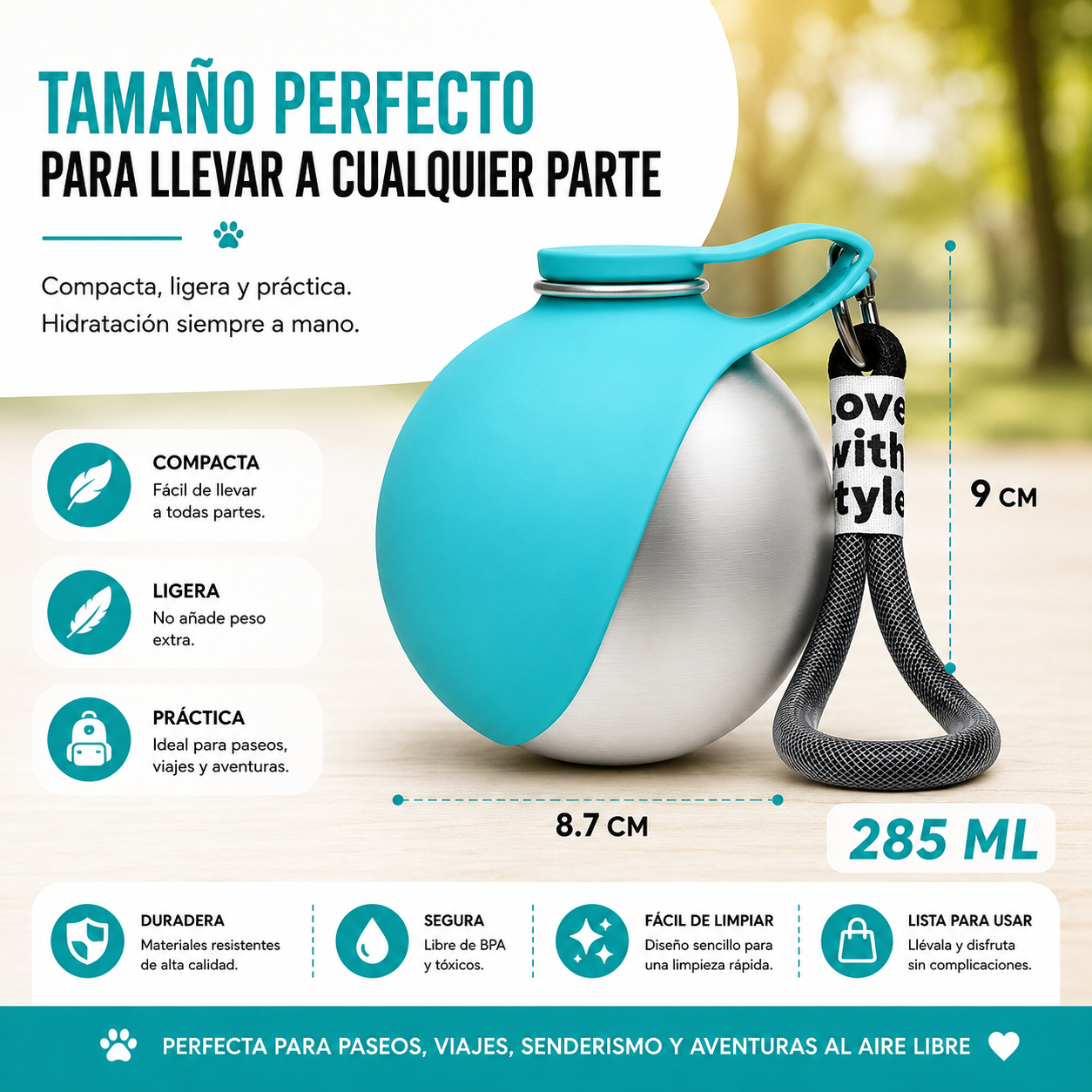 HydroBall™ | Botella de Agua Portátil para Perros y Gatos