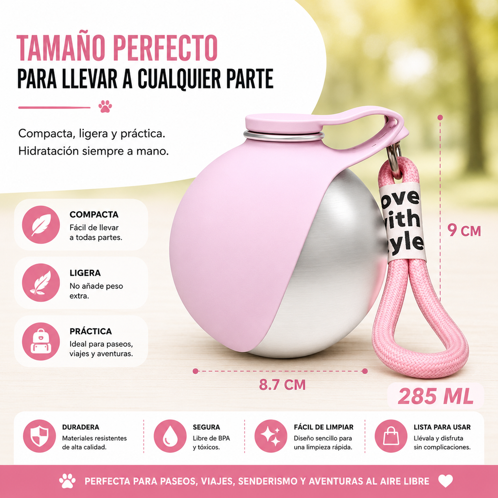 HydroBall™ | Botella de Agua Portátil para Perros y Gatos