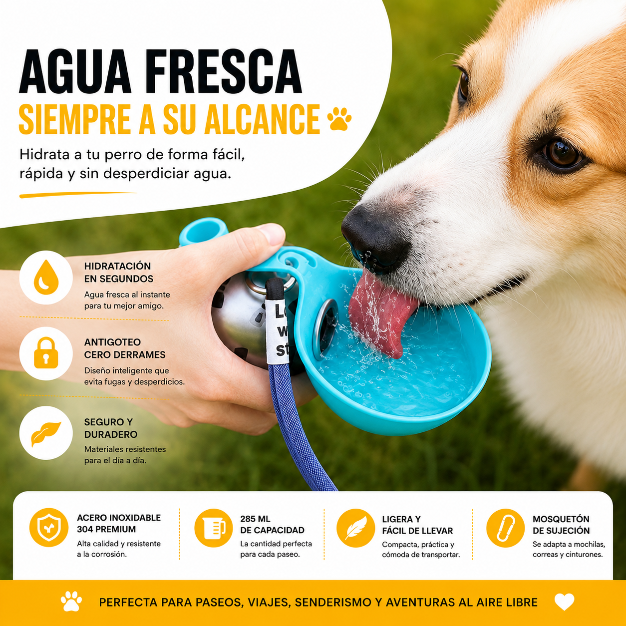 HydroBall™ | Botella de Agua Portátil para Perros y Gatos
